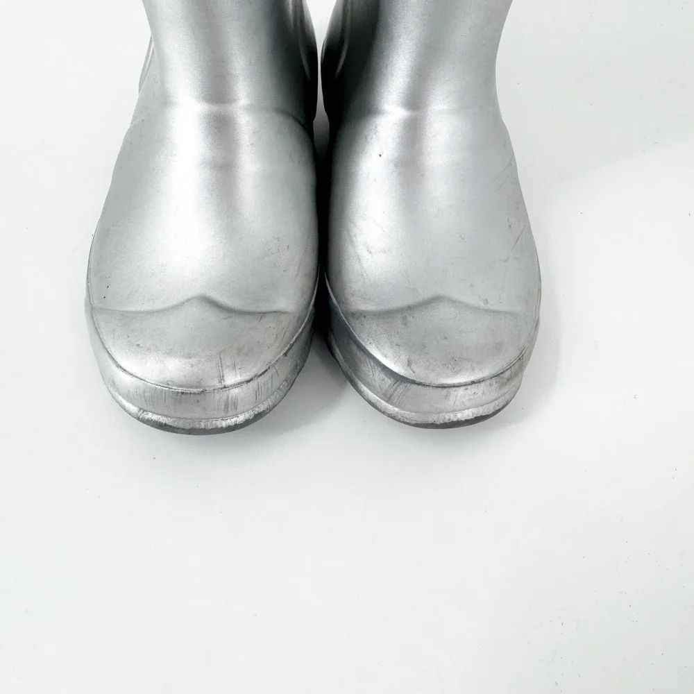 Hunter Original Kids Metal Rain Boots Silver Metallic Waterproof Size 9 Toddler